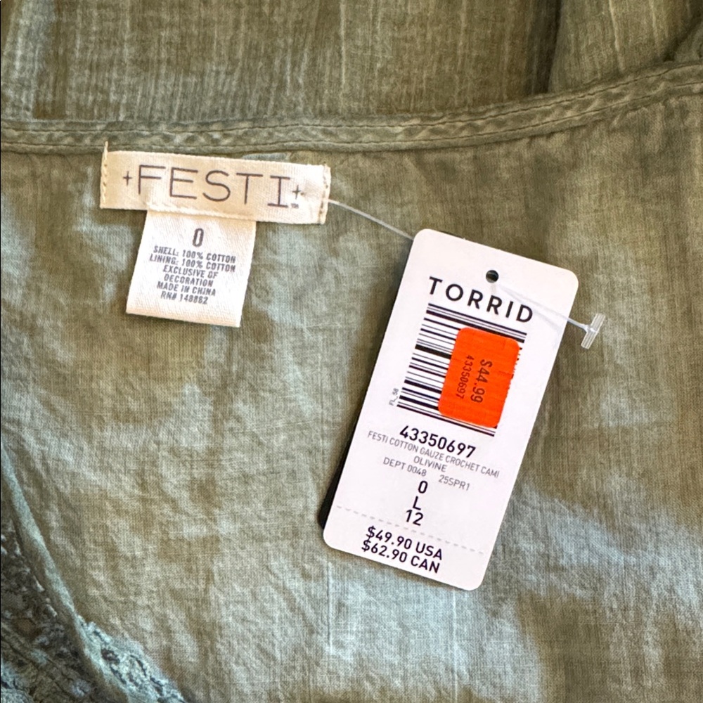 NWOT Torrid Festi Crochet Cami - Picture 3 of 5
